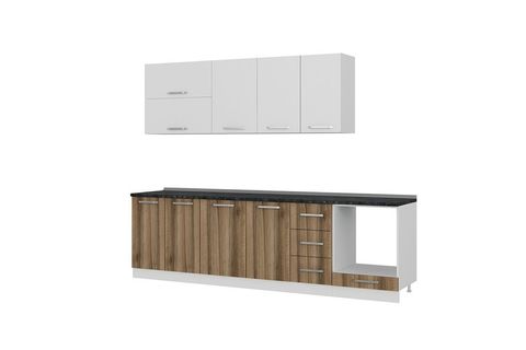 MİNAR ASYA 275 CM MUTFAK DOLABI BEYAZ DORE 275-D3