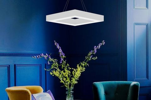 HEGZA LIGHTING ROMBO LED AVİZE, BEYAZ KASA SARI IŞIK