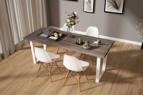 WOODESK AĞAÇ AYAKLI SANDALYE, BEYAZ, 2 ADET, SND3007-2BYZ