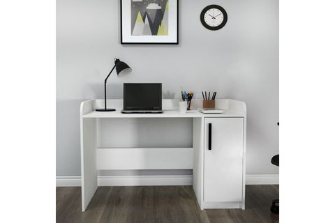 LUSES DOLAPLI ÇALIŞMA BİLGİSAYAR MASASI, BEYAZ