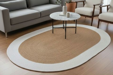 LİNEA OVAL HALI, NATURAL BEYAZ, 80X150 CM