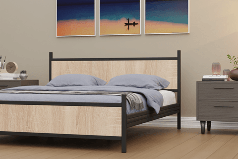 GM 305 MODERN ÇİFT KİŞİLİK  METAL SİYAH SONOMO KARYOLA 140X190