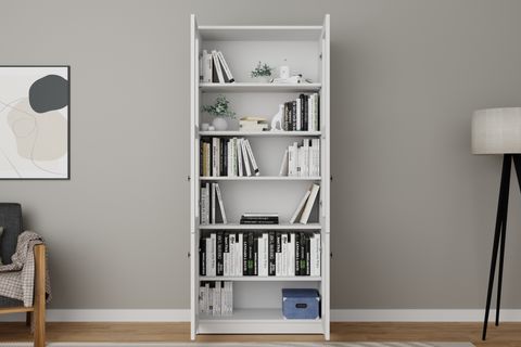 LİSA VİTRİN ÇOK AMAÇLI DOLAP, 4 KAPAKLI, BEYAZ