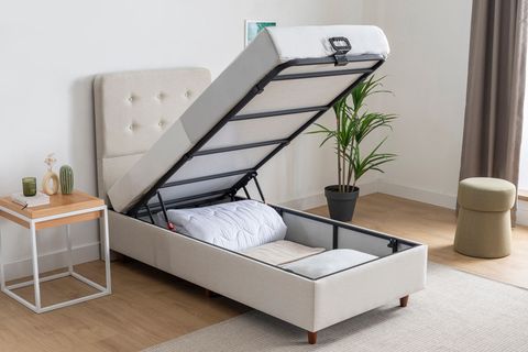 NOTTE BAZA VE BAŞLIK SETİ, KREM, 100X200