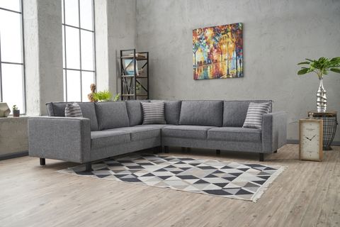 KALE SERİSİ KETEN KÖŞE KOLTUK, GRİ