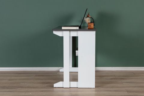 PİLLAR GENİŞ ÇALIŞMA MASASI, MAT BEYAZ ANTRASİT, 100X56 CM