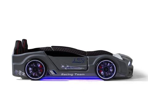 MUSTANG ARABALI FULL LEDLİ KUMANDALI MÜZİKLİ YATAK, GRİ