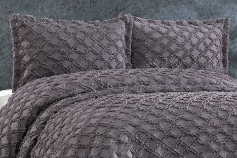 ÇAPA HOME HAREM ÇİFT KİŞİLİK ŞÖNİL YATAK ÖRTÜSÜ, ANTRASİT