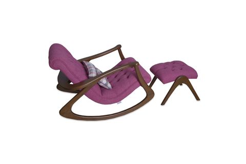 ASEDİA EKOL KAPİTONELİ SALLANAN SANDALYE, FUŞYA, DİŞBUDAK, CEVİZ AYAK
