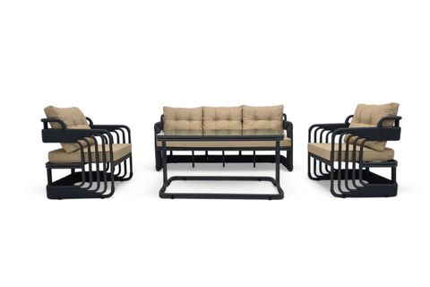 OKYANUS İP ÖRGÜ ÜÇLÜ OTURMA GRUBU, ANTRASİT