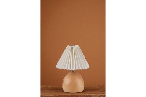 CAMERON MASA LAMBASI, NATUREL PİLELİ KREM ABAJURLU