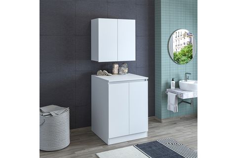 ROOMART CD1 ÇAMAŞIR MAKİNESİ DOLAP TAKIMI, ÜST DOLAPLI, MAT BEYAZ