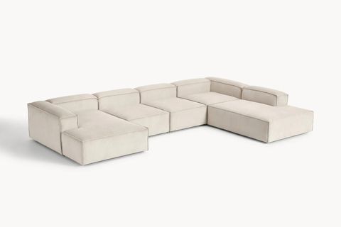 FRİD 5 MODÜL KÖŞE KOLTUK XL, FİTİLLİ KIRIK BEYAZ, SAĞ KÖŞE