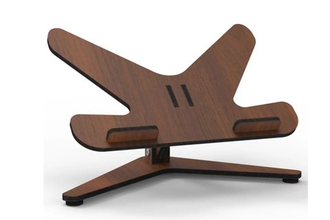 LİNYA AYARLANABİLİR AHŞAP LAPTOP VE TABLET YÜKSELTİCİ TUTUCU STAND, KAHVERENGİ