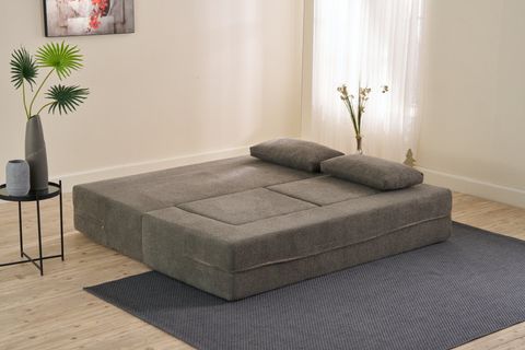 PİRGOS YATAKLI 2 PUFLU FULL SÜNGER KANEPE, GRİ