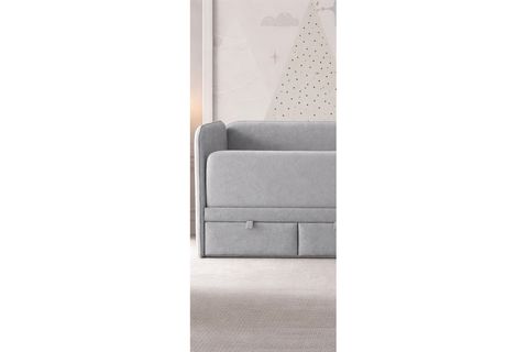 DÜNYA DÖŞEMELİ DİVAN, GRİ, 90X190, KORKULUKSUZ