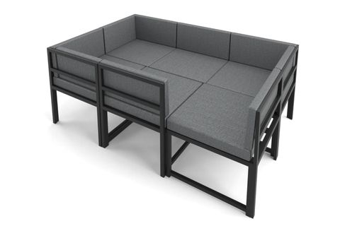 GARDEN 6 KİŞİLİK BALKON BAHÇE MUTFAK KÖŞE TAKIMI, GRİ