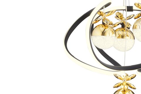 BALCA DÖRTLÜ 3 RENKLİ LED AVİZE, SİYAH GOLD