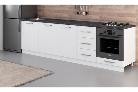 MİNAR 280 CM MUTFAK DOLABI BEYAZ 280-B3-ALT MODÜL