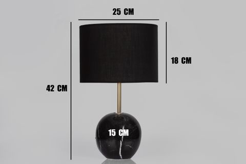 MOENA POİNT ABAJUR, SİYAH MERMER SİYAH