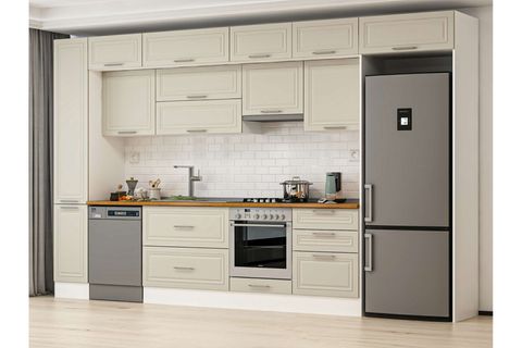 ALVİNKA 390X240 CM KLASİK MEBRAN MUTFAK DOLABI, MBB E90B40S60 1 MEBRAN KUMTAŞI SUNTALAM