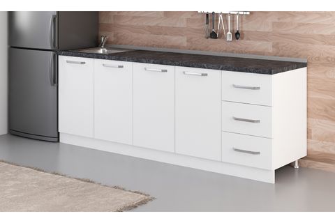 MİNAR 225 CM MUTFAK DOLABI BEYAZ 225-B2-ALT MODÜL