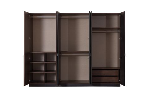LİNE GARDIROP, CEVİZ, 6 KAPAKLI