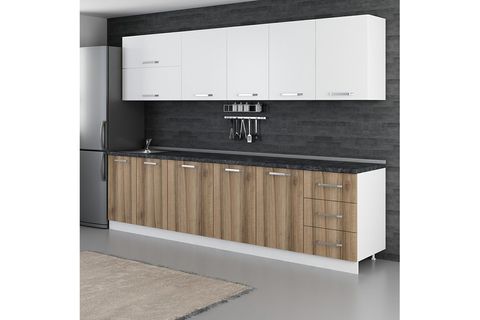 MİNAR BADE 300 CM MUTFAK DOLABI BEYAZ DORE 300-D1