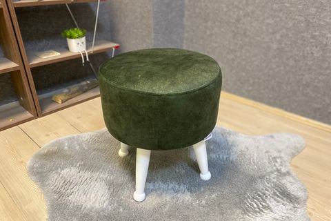 ASEDİA MİSKİN PUF, YEŞİL, AHŞAP, LAKE AYAK