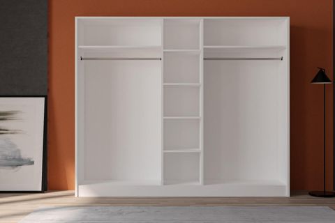 HARİ GARDIROP, BEYAZ, 5 KAPAKLI