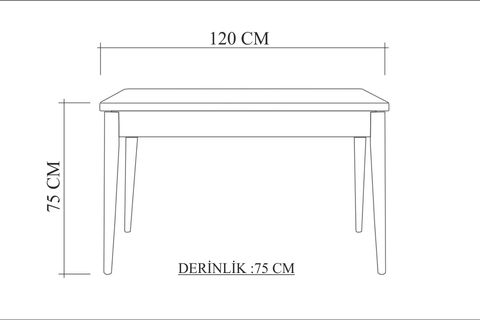 STORMİ SABİT MASA, BEYAZ, 120X75