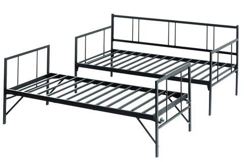 FORTE YAVRULU DAYBED METAL KARYOLA+YATAK SETİ, SİYAH, 90X200
