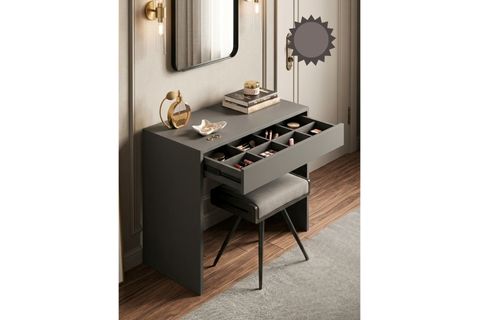 ARYA NOVELLA BÖLMELİ MAKYAJ MASASI, ANTRASİT