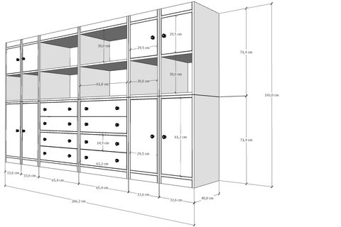 LEKSA 8 KAPAKLI ÇEKMECELİ RAFLI KİTAPLIK 260 CM BEYAZ KTP_1373_Ç