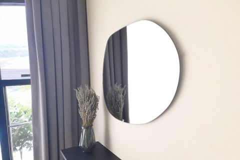 DFN WOOD ASİMETRİK DUVAR AYNASI, 55X75