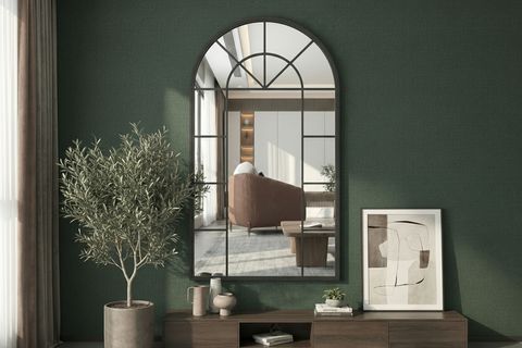 COOL METAL ÇERÇEVELİ DEKORATİF AYNA, SİYAH, 180X80 CM