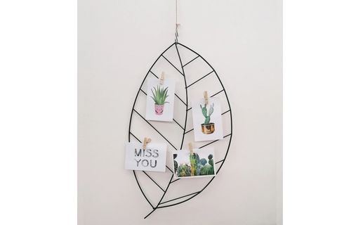 LİVAVA YAPRAK RESİM ÇERÇEVESİ METAL PANO, SİYAH, 50X30