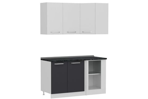 MİNAR 145CM KÖŞE MUTFAK DOLABI BEYAZ ANTRASİT K145A1