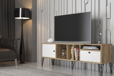WOODNLOVE CERCEİ TV ÜNİTESİ, ATLANTİK ÇAM BEYAZ, 160 CM
