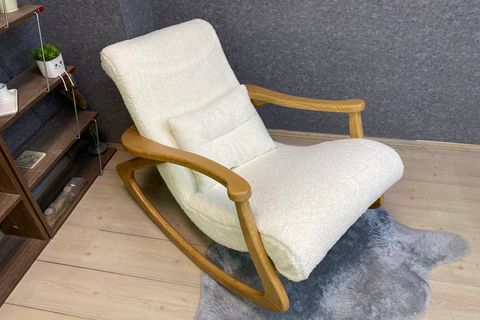 ASEDİA EKOL SALLANAN SANDALYE, TEDDY KREM, NATUREL AYAK