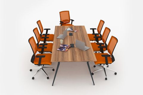 ÇAĞIN OFİS DEEP ANTRASİT AYAKLI TOPLANTI MASASI, MİNYATÜR, 360X120 CM
