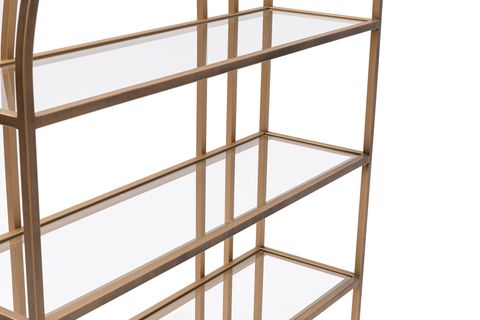 LOLA CURVE METAL KİTAPLIK, 4 RAFLI, PİRİNÇ