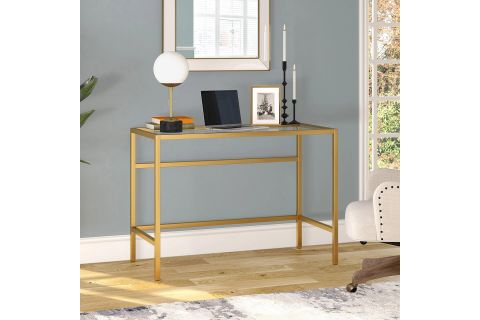 ELLA GOLD METAL CAM ÇALIŞMA MASASI