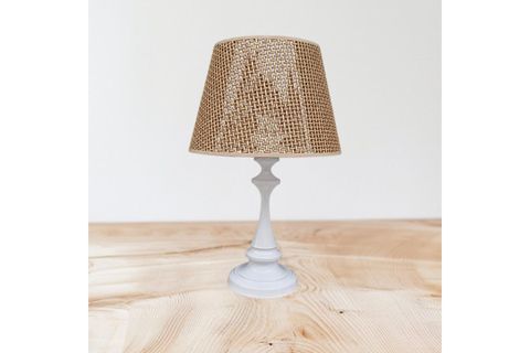 FARO METAL ABAJUR KAHVERENGİ RATTAN ŞAPKALI