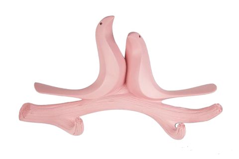 DAL ÜSTÜNDE İKİLİ KUŞ DEKOR ASKILIK, PEMBE