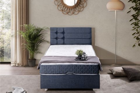 VİYANA BAZA BAŞLIK LETTO YATAK SETİ, LACİVERT, 100X200