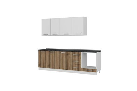 MİNAR CEMRE 255 CM MUTFAK DOLABI BEYAZ DORE 255-D3