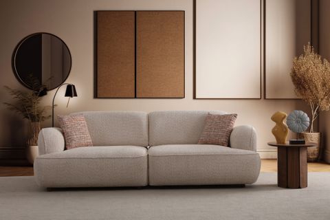 ATLAS KOLTUK TAKIMI, KREM, SHOWROOMDAN KUMAŞ DEĞİŞİMLİ