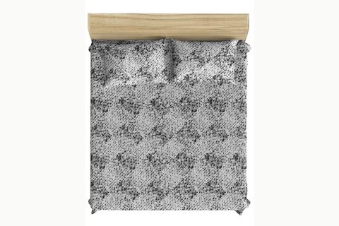 MAKİ HOME ÇİFT KİŞİLİK LASTİKLİ ÇARŞAF VE YASTIK KILIFI SETİ, POLY ÜÇGENLER, 160X200, 50X70