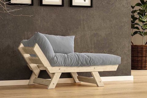 WOODESK ADALAR MASİF AHŞAP BERJER, NATURAL-GRİ RENK